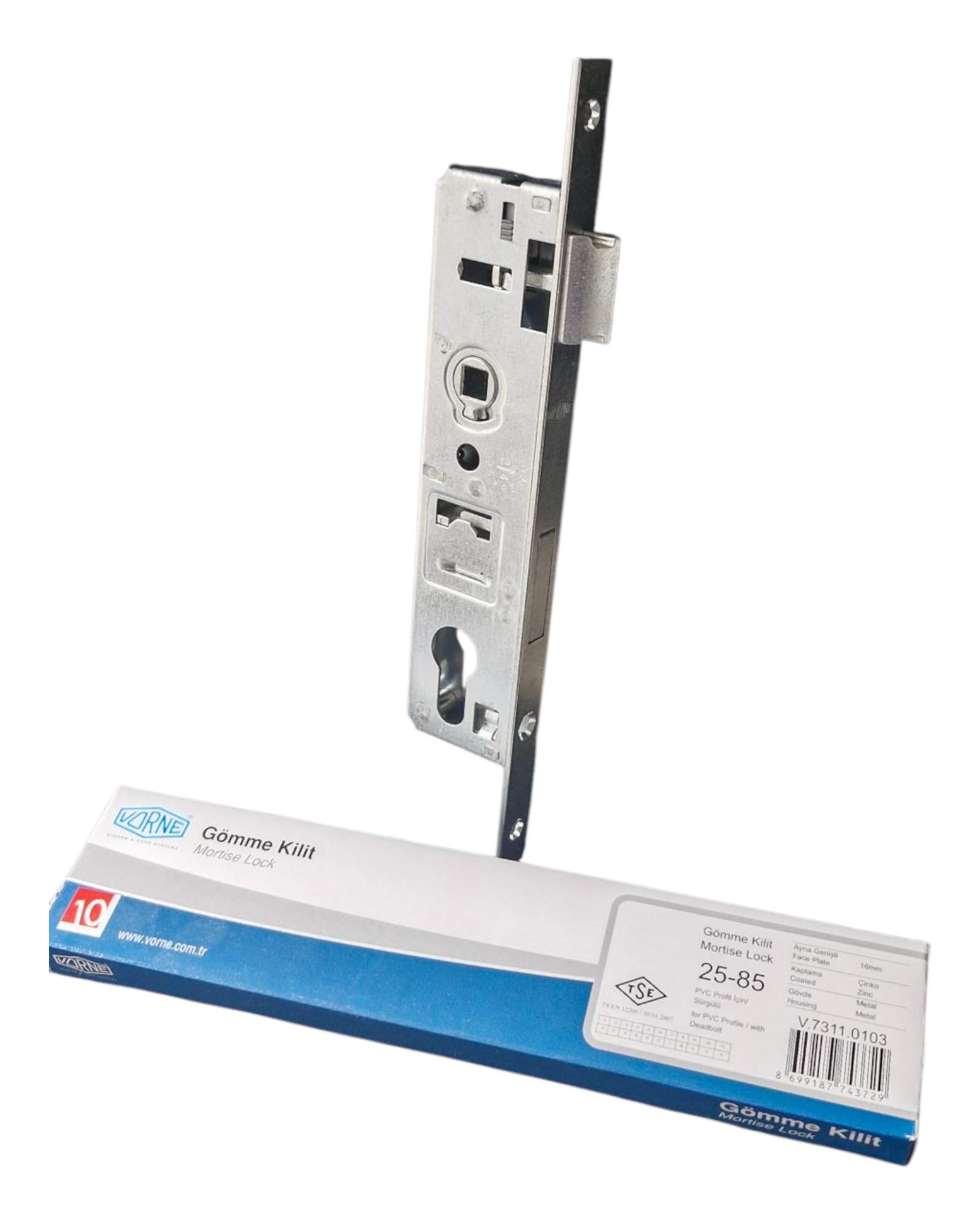 Врізний замок 25/85/240 16мм (з ригелем) - Зображення 2