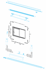 Комплект розсувної фурнітури Vorne №2 білий (без кареток)