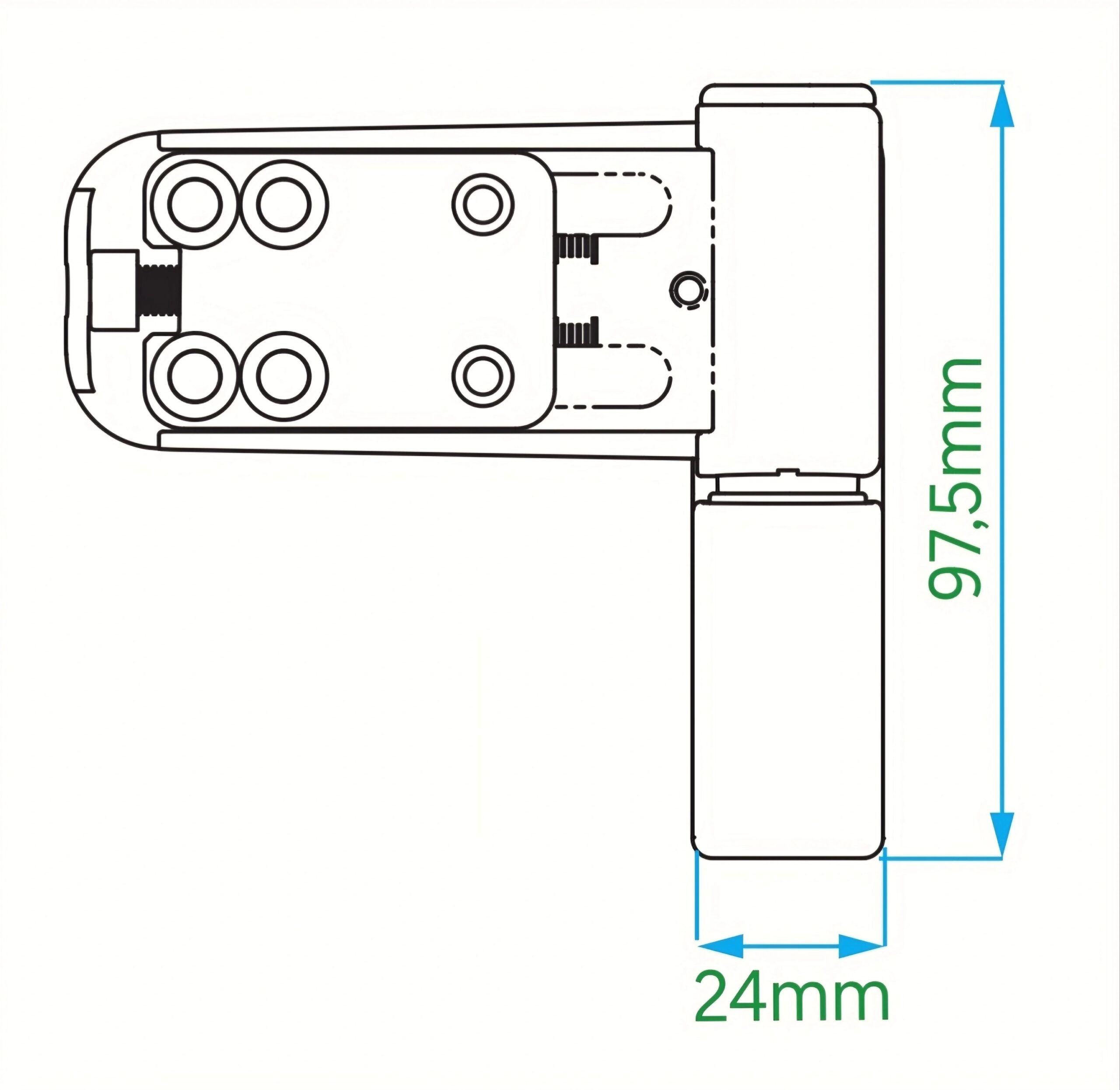 Регульована дверна петля Vorne, 17-20 мм, замак, біла - Зображення 5